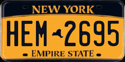 NY license plate HEM2695