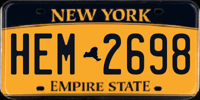 NY license plate HEM2698