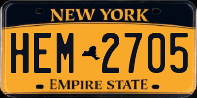 NY license plate HEM2705