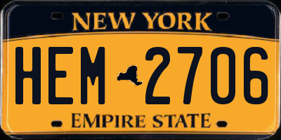 NY license plate HEM2706