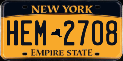 NY license plate HEM2708