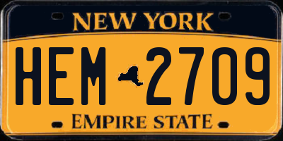 NY license plate HEM2709