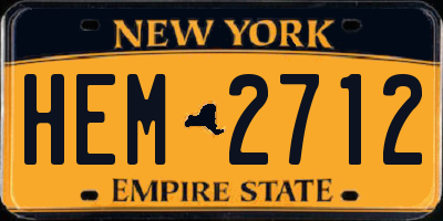 NY license plate HEM2712