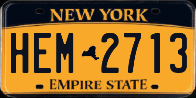 NY license plate HEM2713