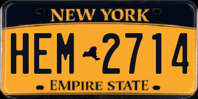 NY license plate HEM2714