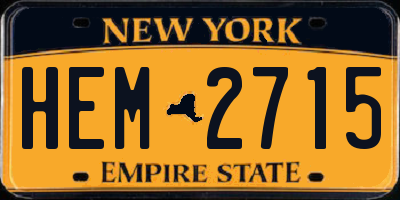 NY license plate HEM2715