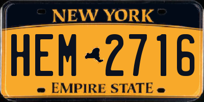 NY license plate HEM2716