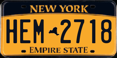 NY license plate HEM2718