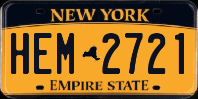 NY license plate HEM2721