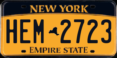 NY license plate HEM2723