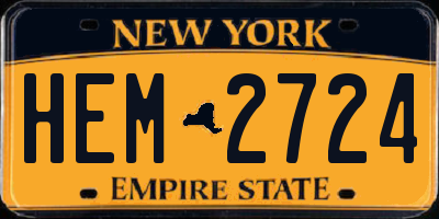 NY license plate HEM2724