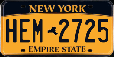 NY license plate HEM2725