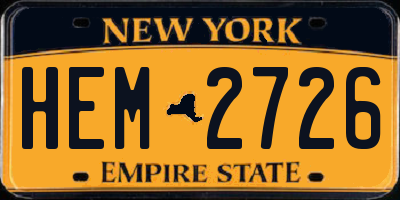 NY license plate HEM2726
