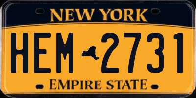 NY license plate HEM2731