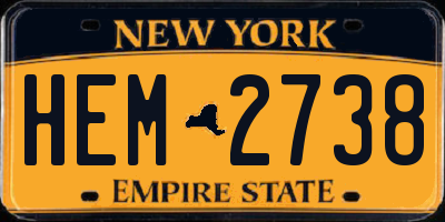 NY license plate HEM2738