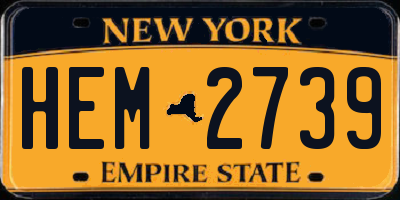 NY license plate HEM2739