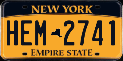 NY license plate HEM2741