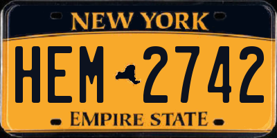 NY license plate HEM2742