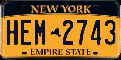 NY license plate HEM2743