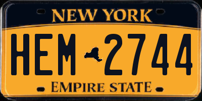 NY license plate HEM2744