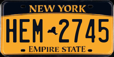 NY license plate HEM2745