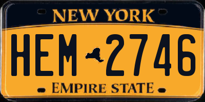 NY license plate HEM2746