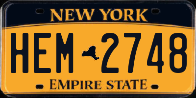 NY license plate HEM2748