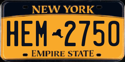 NY license plate HEM2750