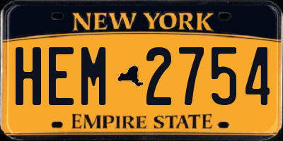 NY license plate HEM2754
