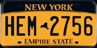 NY license plate HEM2756