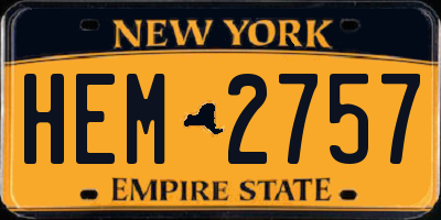 NY license plate HEM2757