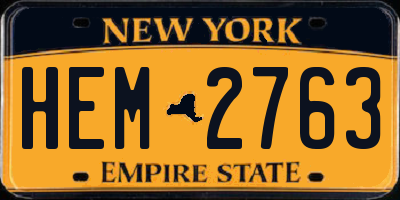 NY license plate HEM2763