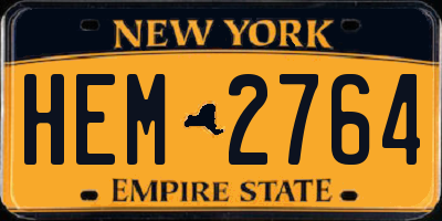 NY license plate HEM2764
