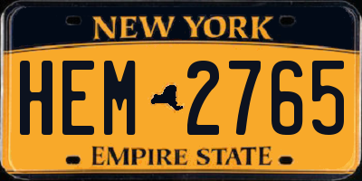 NY license plate HEM2765