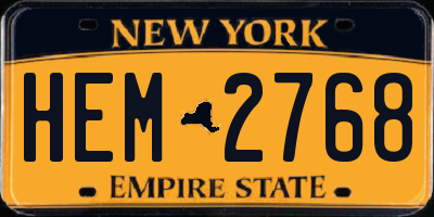 NY license plate HEM2768