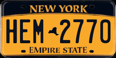 NY license plate HEM2770