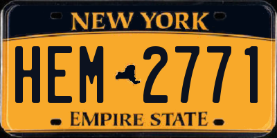 NY license plate HEM2771