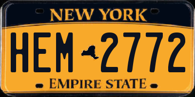 NY license plate HEM2772