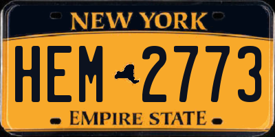 NY license plate HEM2773