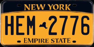 NY license plate HEM2776
