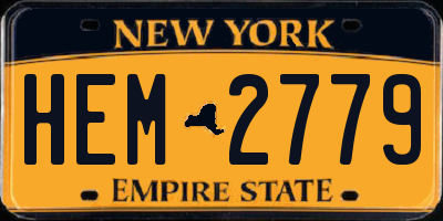 NY license plate HEM2779