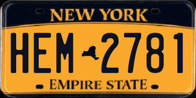 NY license plate HEM2781