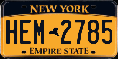 NY license plate HEM2785