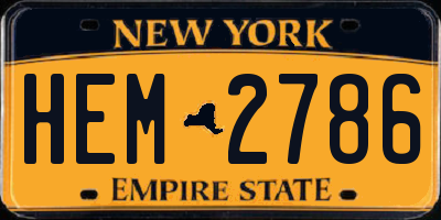 NY license plate HEM2786