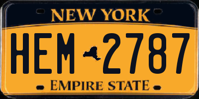 NY license plate HEM2787