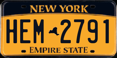 NY license plate HEM2791