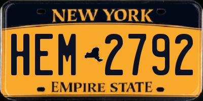 NY license plate HEM2792