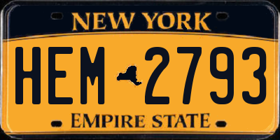 NY license plate HEM2793