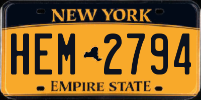 NY license plate HEM2794