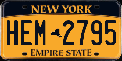 NY license plate HEM2795